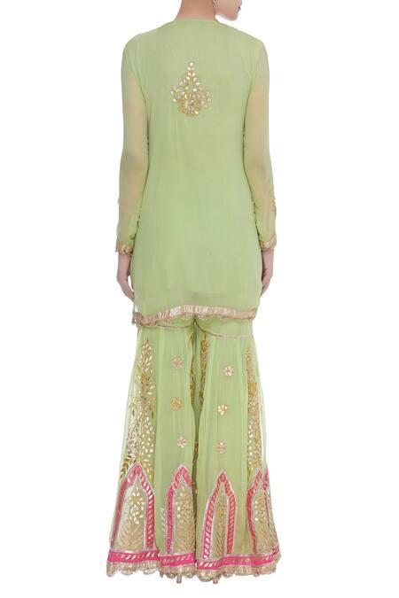 Abhi Singh Embroidered Kurta Sharara Set 