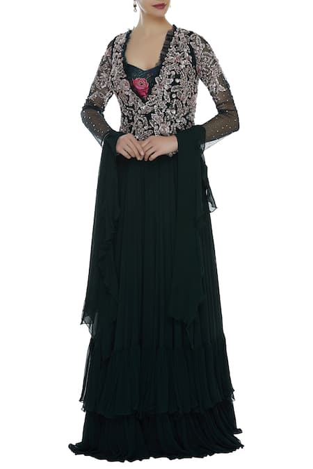 Mani Bhatia Embroidered Jumpsuit With Dupatta 