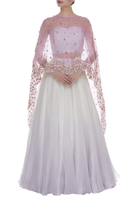 Priyanka Jain Sequins & Bead Embroidered  Lehenga & Cape Set 