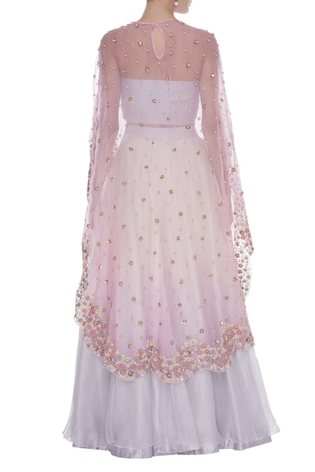 Priyanka Jain Sequins & Bead Embroidered  Lehenga & Cape Set 