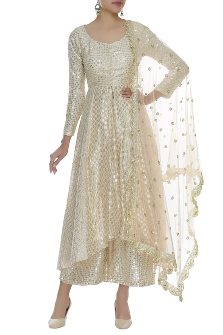 Priyanka Jain Mirror Embroidered Palazzo Kurta Set 