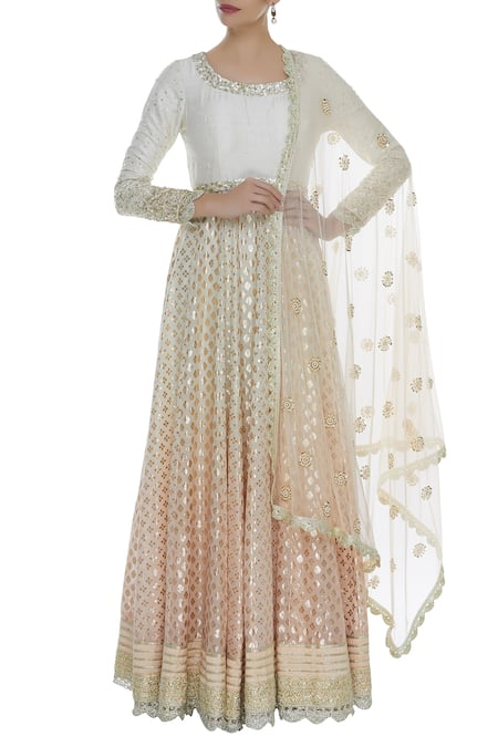 Priyanka Jain Ombre Embroidered Anarkali Set 