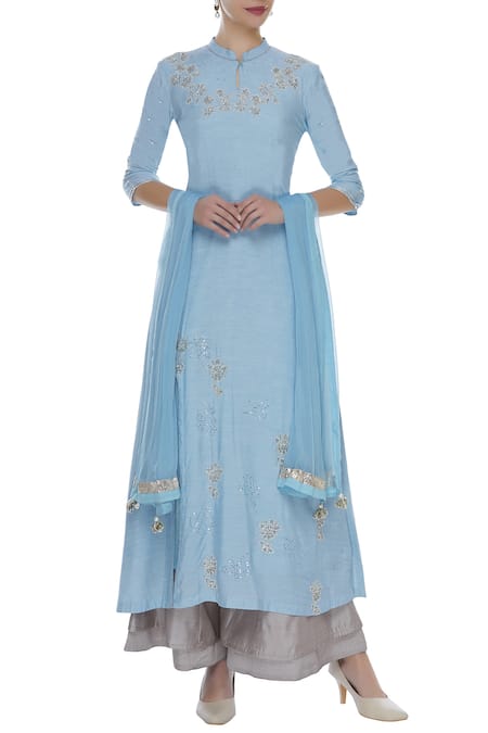 Manasi Sengupta Palazzo Kurta Set With Gota Embroidered Dupatta 