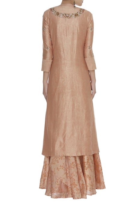 Manasi Sengupta Floral Embroidered Kurta Lehenga Set 