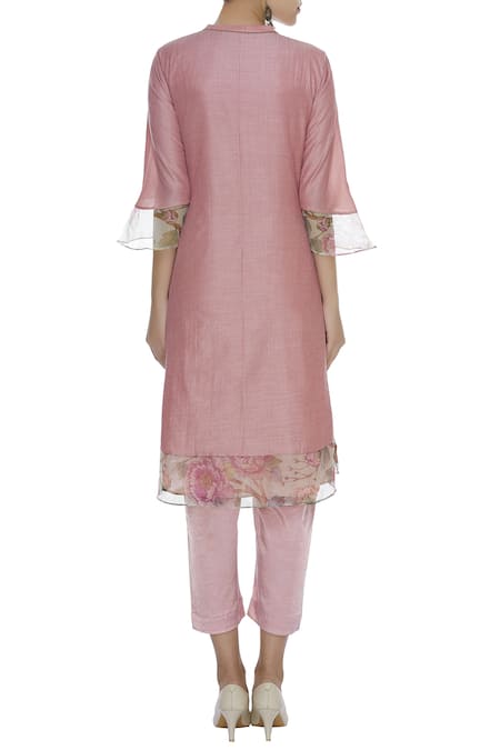 Manasi Sengupta Front Slit Embroidered Short Kurta Set 