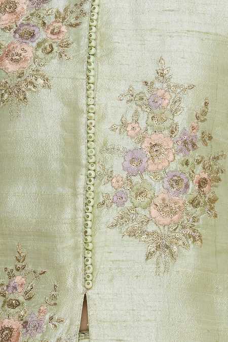 Manasi Sengupta_Green Printed Kurta Set  _at_Aza_Fashions