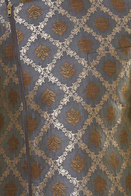 Manish Nagdeo Grey Mandarin Collared Sherwani With Kurta And Pyjama at Aza Fashions Manish Nagdeo_Grey Mandarin Collared Sherwani With Kurta And Pyjama_at_Aza_Fashions