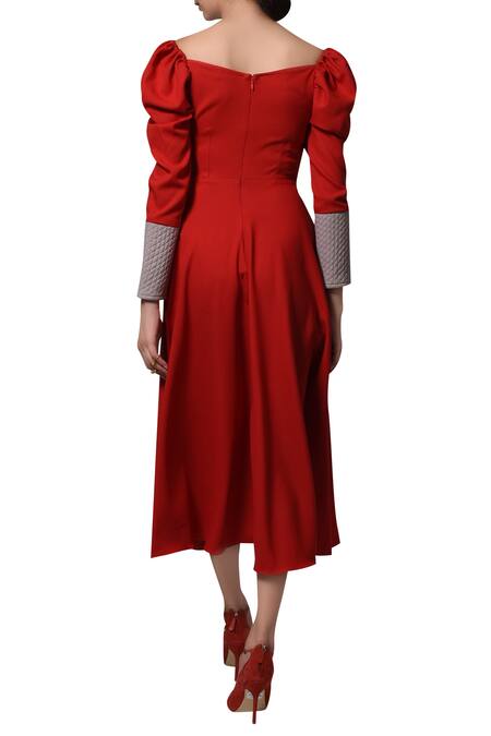 Manika Nanda Quilted Midi Dress 