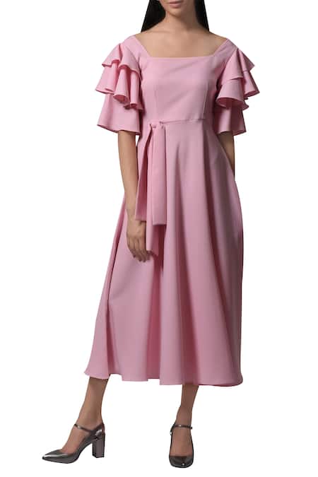 Manika Nanda Layered sleeves midi dress 
