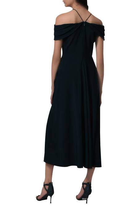 Manika Nanda Off shoulder retro midi dress 