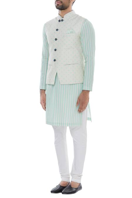 Nautanky Green Cotton Cutdana, Beads Polka Dot Bundi Online at Aza Fashions Nautanky_Green Cotton Cutdana, Beads Polka Dot Bundi _Online_at_Aza_Fashions