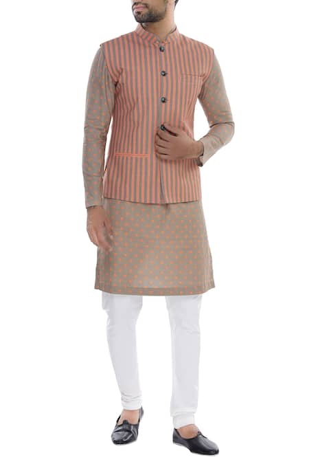 Nautanky Cotton Striped Bundi 