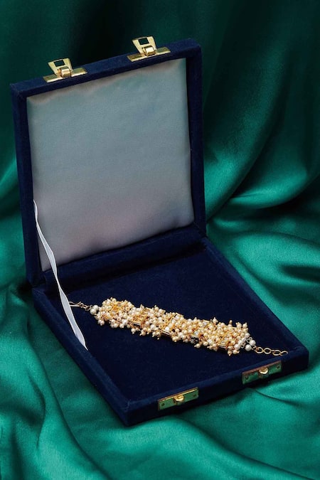 Gold Large Open Oval Link Floral Enamel Jacqueline Kennedy JBK Bracele – 24  Wishes Vintage Jewelry