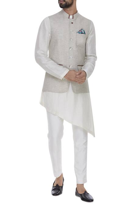 Puneet Gupta Blue Embellished Clutch And Pocket Square Set at Aza Fashions Puneet Gupta_Blue Embellished Clutch And Pocket Square Set _at_Aza_Fashions