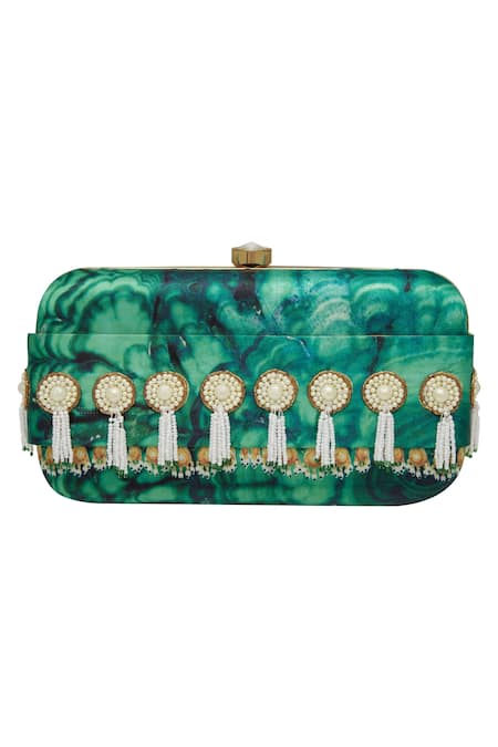 Puneet Gupta Hand Embroidered Tassel Clutch & Pocket Square Gift Box 