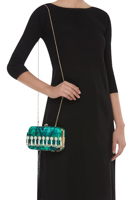 Puneet Gupta Hand Embroidered Clutch & Pocket Square Gift Box 