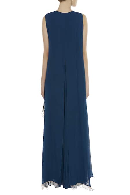 Ushma Vaidya Embroidered Cape Gown 