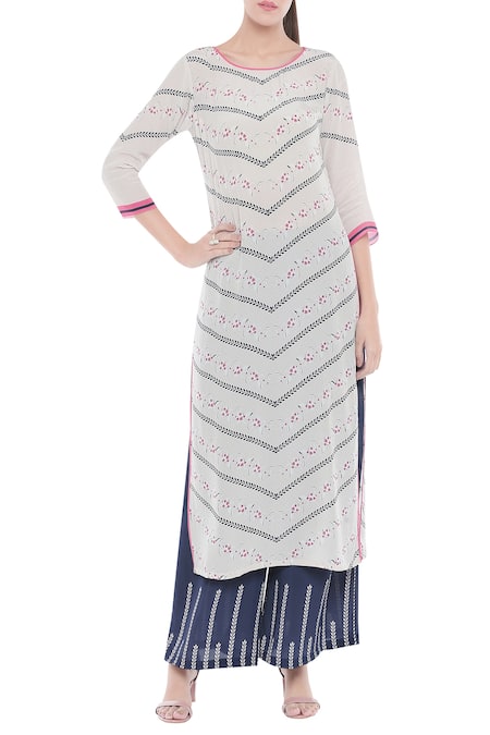 Soup By Sougat Paul Floral Print Kurta & Palazzo Set 