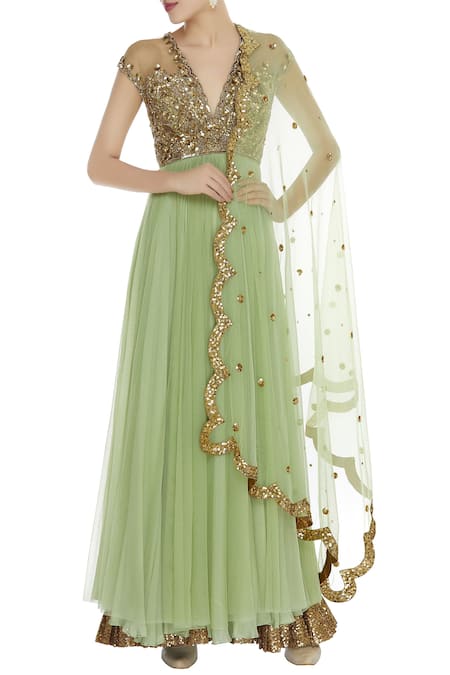 Seema Khan Embellished anarkali kurta with dupatta 