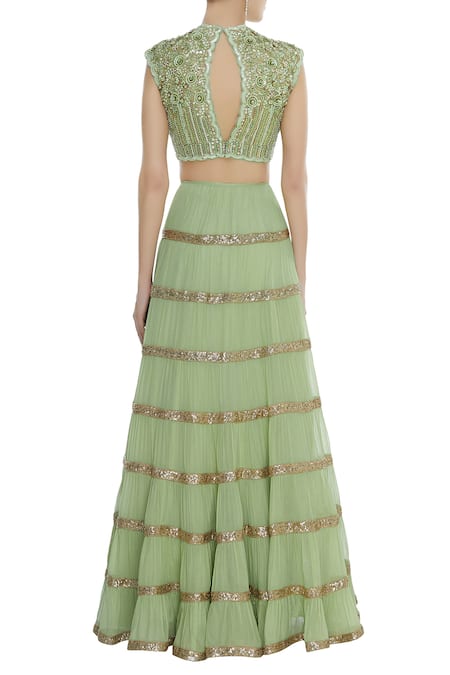 Seema Khan Sequin Embroidered Blouse Bridal Lehenga Set 