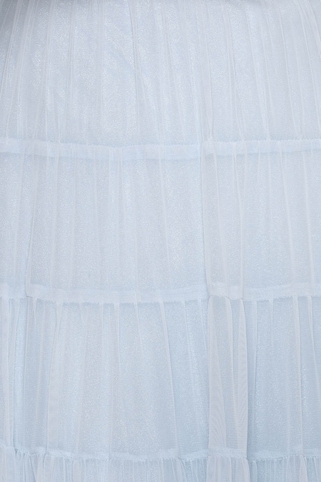 Seema Khan_Blue Net Embroidered Sequin Boat Neck Blouse Bridal Lehenga Set  _at_Aza_Fashions