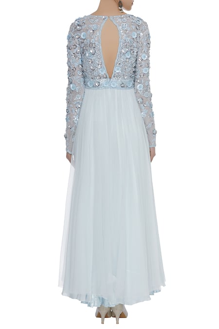 Seema Khan 3D Floral Embroidered Anarkali kurta Set 