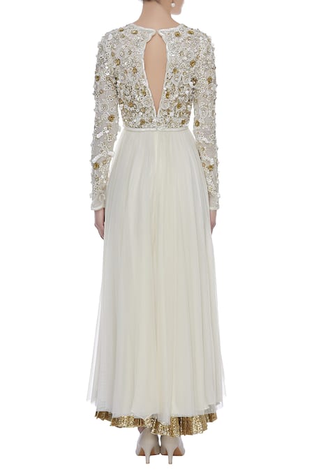 Seema Khan Sequin Floral Embroidered Anarkali kurta Set 