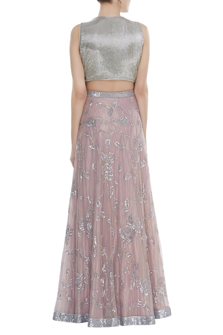 Seema Khan Fringed blouse with lehenga 