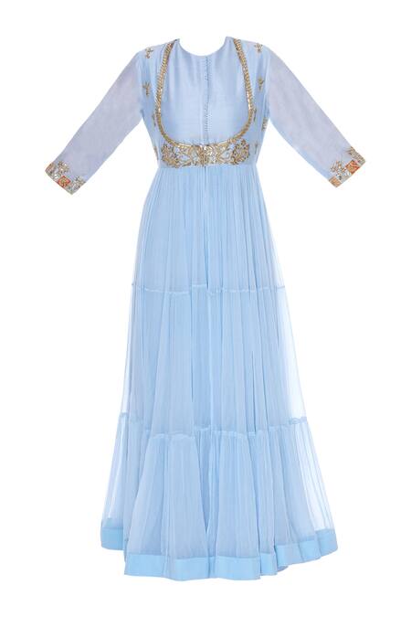 Buy Pallavi Jaipur Blue Embroidered Kurta Set Online at Aza Fashions Buy_Pallavi Jaipur_Blue Embroidered Kurta Set_Online_at_Aza_Fashions