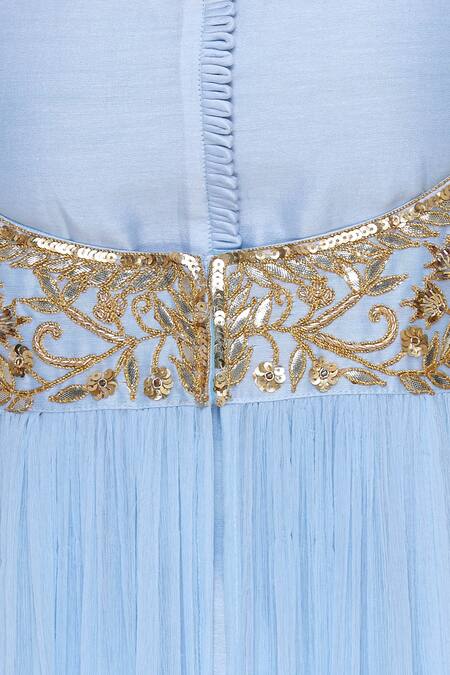 Pallavi Jaipur Blue Embroidered Kurta Set at Aza Fashions Pallavi Jaipur_Blue Embroidered Kurta Set_at_Aza_Fashions