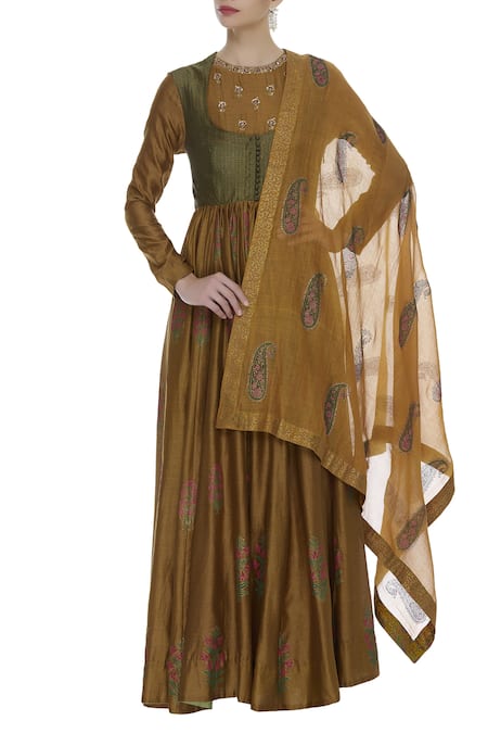 Virtuoso by Mekha and Anurag Printed Anarkali with Dupatta 