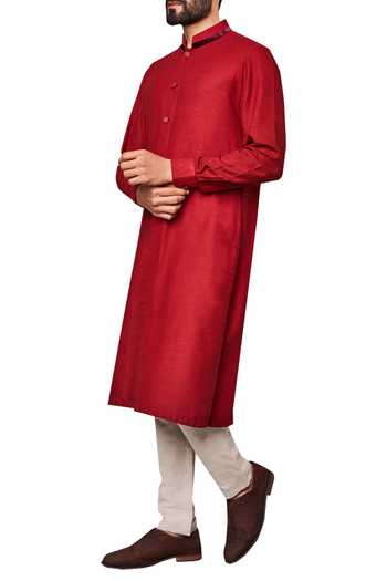 Anita Dongre_Textured Buttons Kurta_Online_at_Aza_Fashions