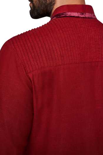 Buy_Anita Dongre_Textured Buttons Kurta_Online_at_Aza_Fashions