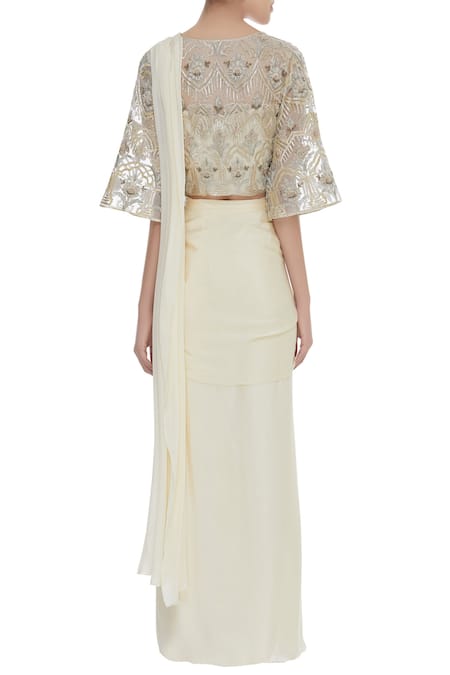 Samatvam By Anjali Bhaskar Pre Draped Saree With Zari Embroidered Jacket 