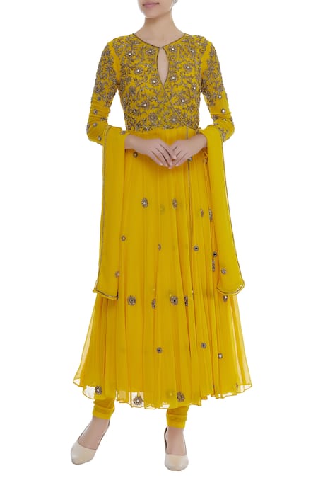 Samatvam By Anjali Bhaskar Mirror & cut dana embroidered anarkali set 