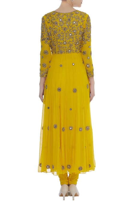 Samatvam By Anjali Bhaskar Mirror & cut dana embroidered anarkali set 