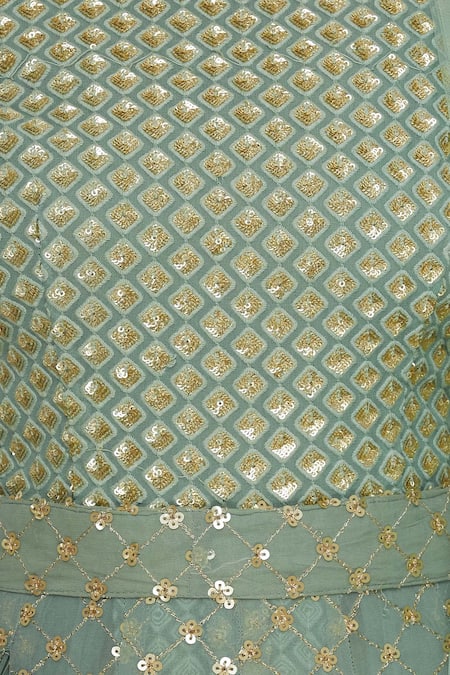 Abhi Singh_Green Embroidered Anarkali With Attached Dupatta  _at_Aza_Fashions