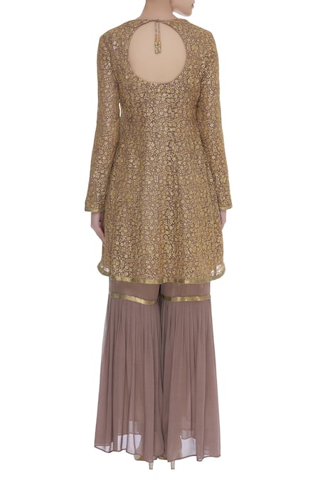 Abhi Singh Embroidered Kurta Sharara Set 