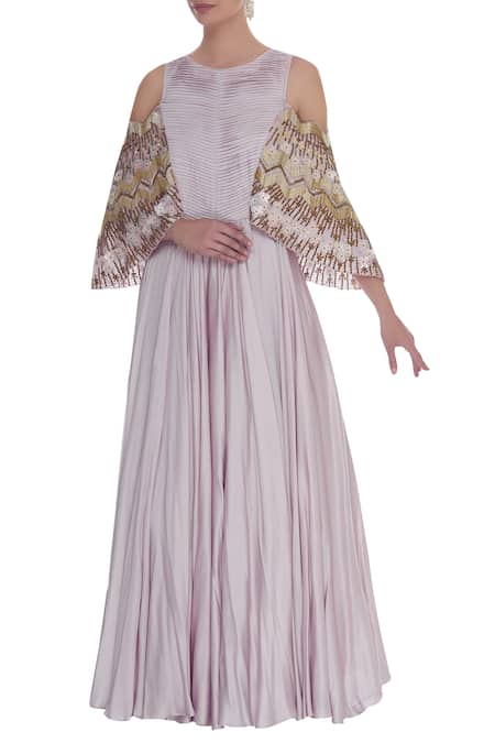 Neha Mehta Couture Silk Embroidered Gown 