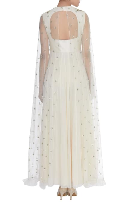 Nidhika Shekhar Booti Embroidered Cape With Anarkali 