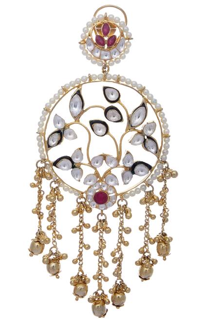 Nepra By Neha Goel_Gold Plated Stone Encrusted Earrings_Online_at_Aza_Fashions