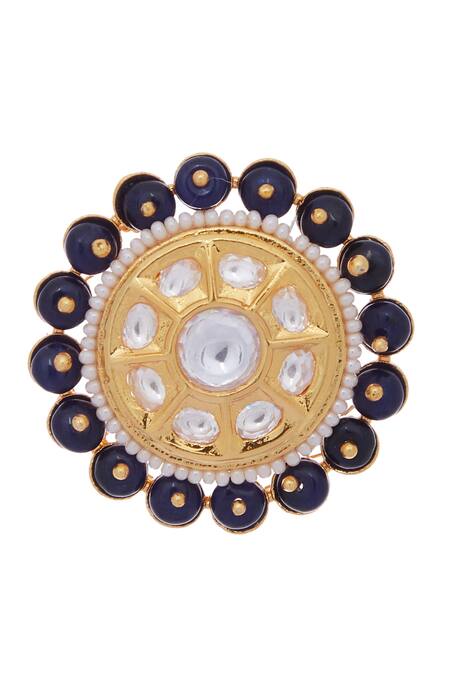 Moh-Maya By Disha Khatri Black Crystals, Pearls Kundan And Stone Stud Earrings Online at Aza Fashions Moh-Maya By Disha Khatri_Black Crystals, Pearls Kundan And Stone Stud Earrings _Online_at_Aza_Fashions