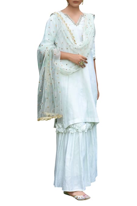 Seema Nanda Ruffle skirt detail & kurta set 