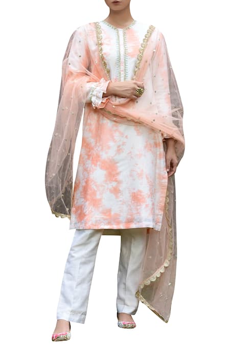 Seema Nanda Tie Dye Hand Embroidered Kurta Set 