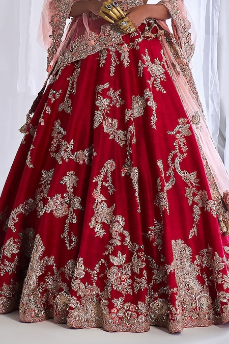 Fantastic Multicolor Thread Embroidery Velvet Bridal Lehenga Choli at Rs  11740 | दुल्हन का लेहंगा in Surat | ID: 2849953800333