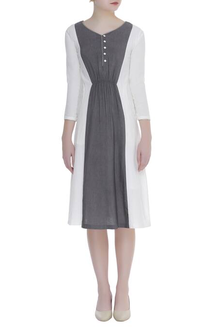 Shop_Bohame_White Silk Midi Dress _Online_at_Aza_Fashions