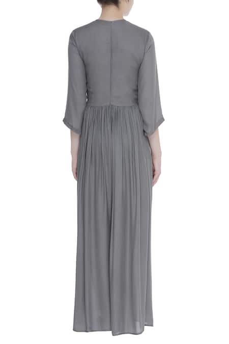 Bohame Block printed pleated maxi dress 