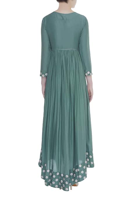 Bohame Flower motif embroidered maxi dress 