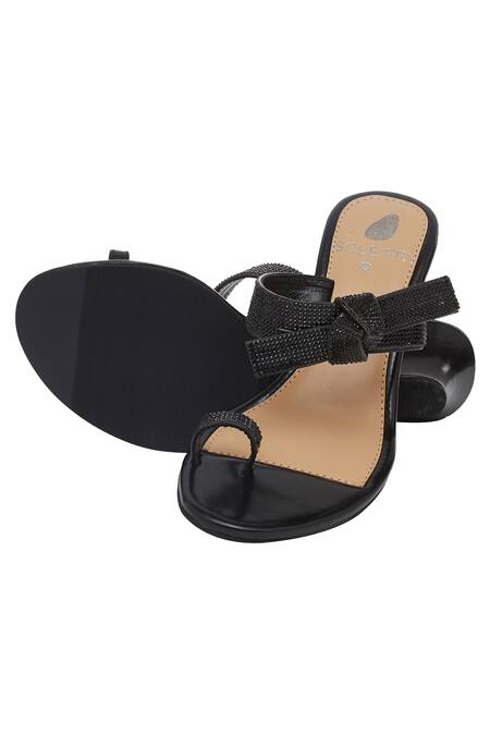 Sole Fry Black Embellished Wedge Heels 3