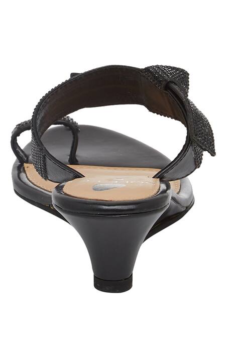 Sole Fry Black Embellished Wedge Heels 4